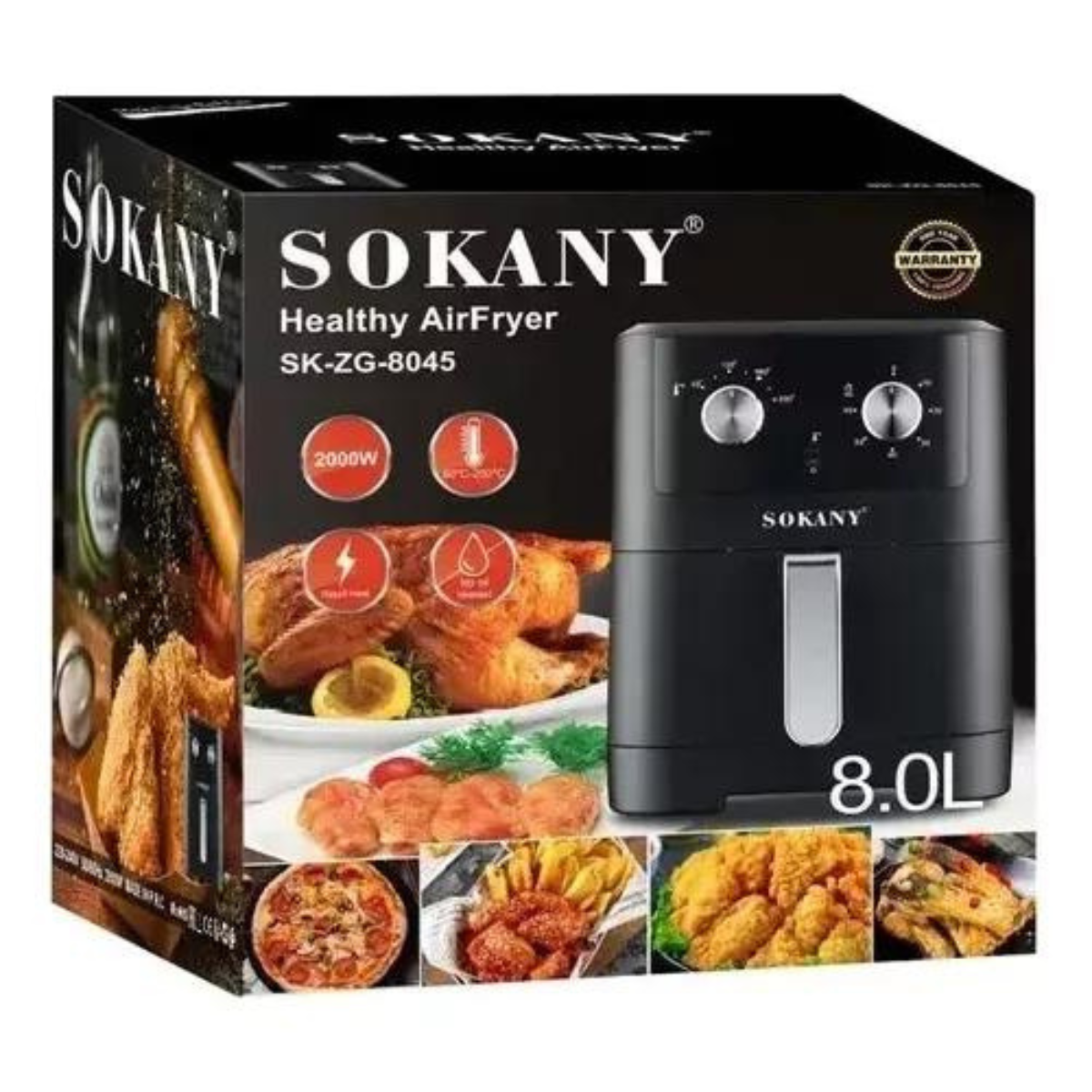 Freidora de Aire Sokany 8 Litros 2400W | Sin Aceite