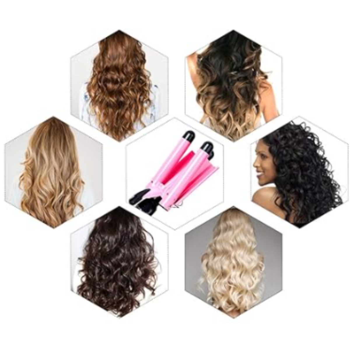 Onduladora de Triple Barril para Todo Tipo de Cabello