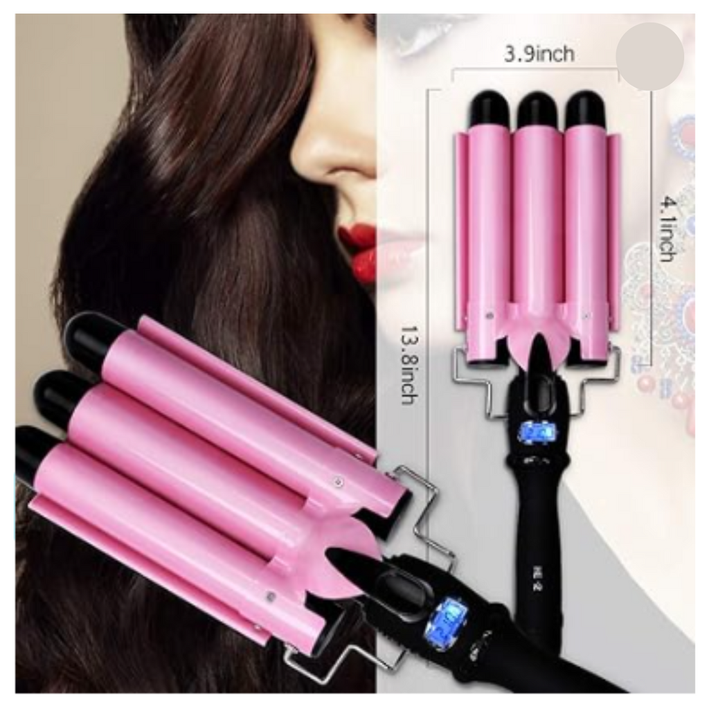 Onduladora de Triple Barril para Todo Tipo de Cabello