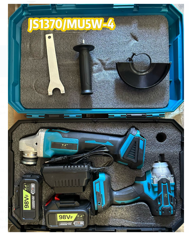 Kit Taladro + Esmeril Inalámbrico 98V – Caja de Herramientas Completa