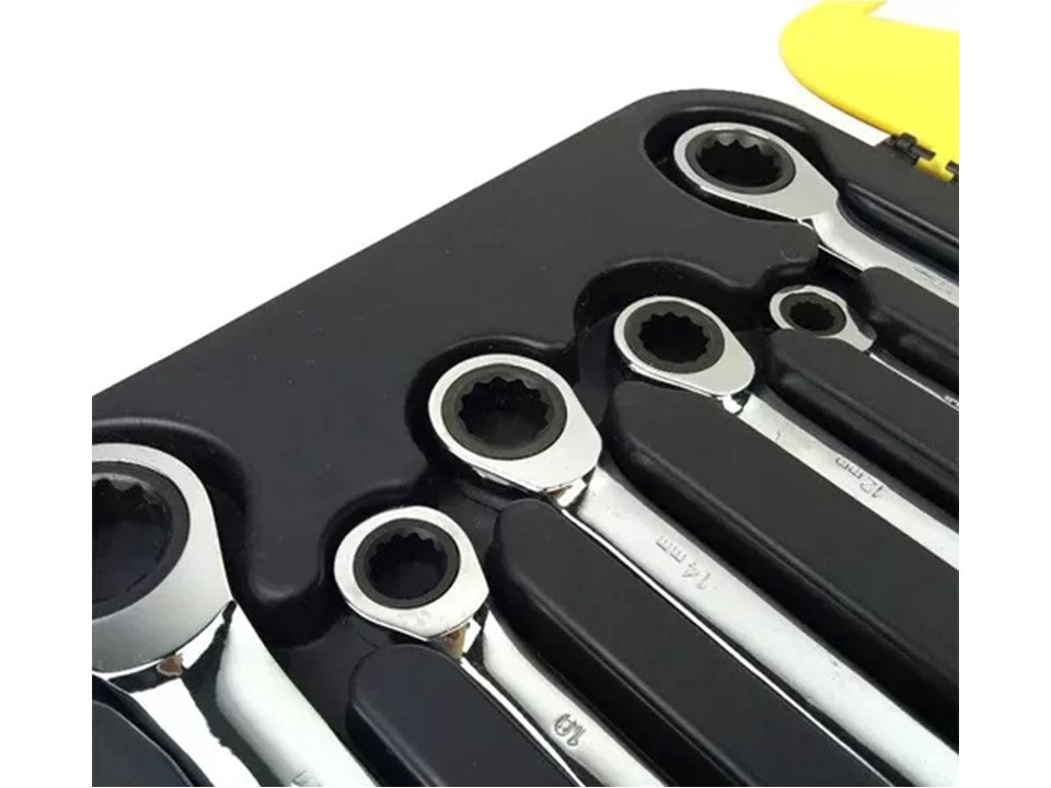 Juego de Llaves Punta Corona 7 Pcs con Chicharra Ratchet – Acero Cromado