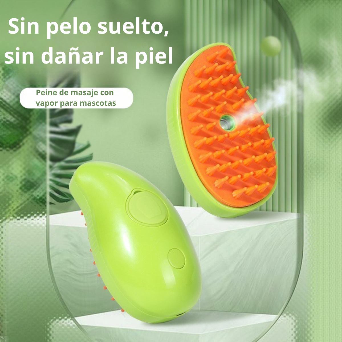 Cepillo a Vapor para Mascotas — Sin Pelo Suelto, Sin Dañar la Piel