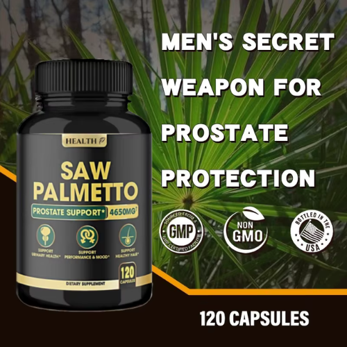 Suplemento Salud Prostática Saw Palmetto 4650mg — 120 Cápsulas Veganas