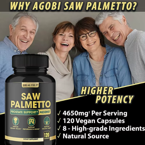 Suplemento Salud Prostática Saw Palmetto 4650mg — 120 Cápsulas Veganas
