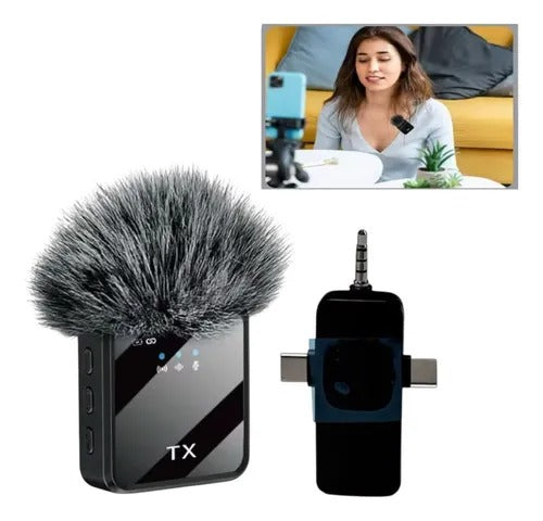 Micrófono Inalámbrico Doble F112 Pro Max – Lavalier para Celular y Cámara