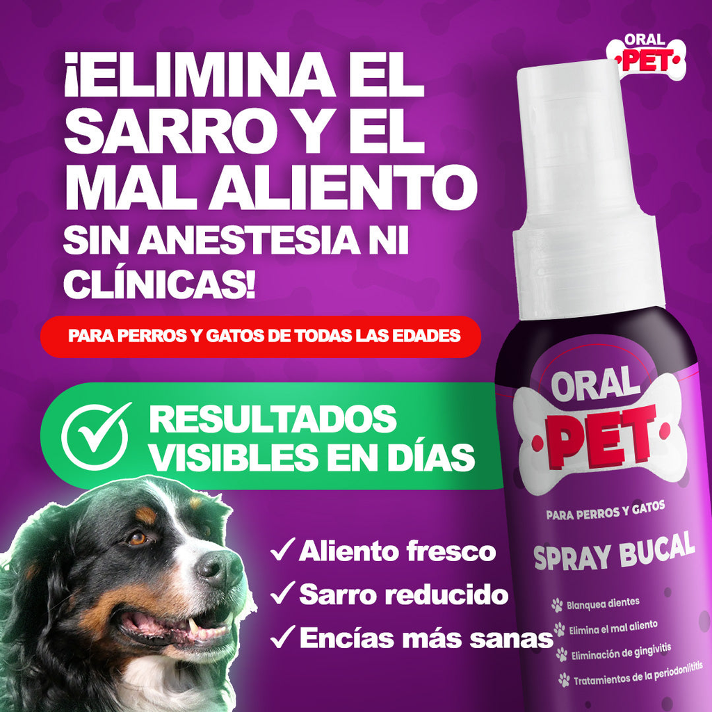 Oral Pet Spray Bucal para Mascotas — Elimina Sarro y Mal Aliento Sin Clínicas