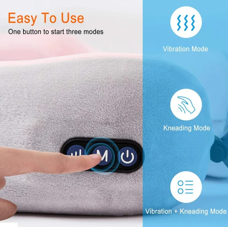 Masajeador Cervical con Calor Infrarrojo y Vibración — Relaja el Cuello Donde Quieras