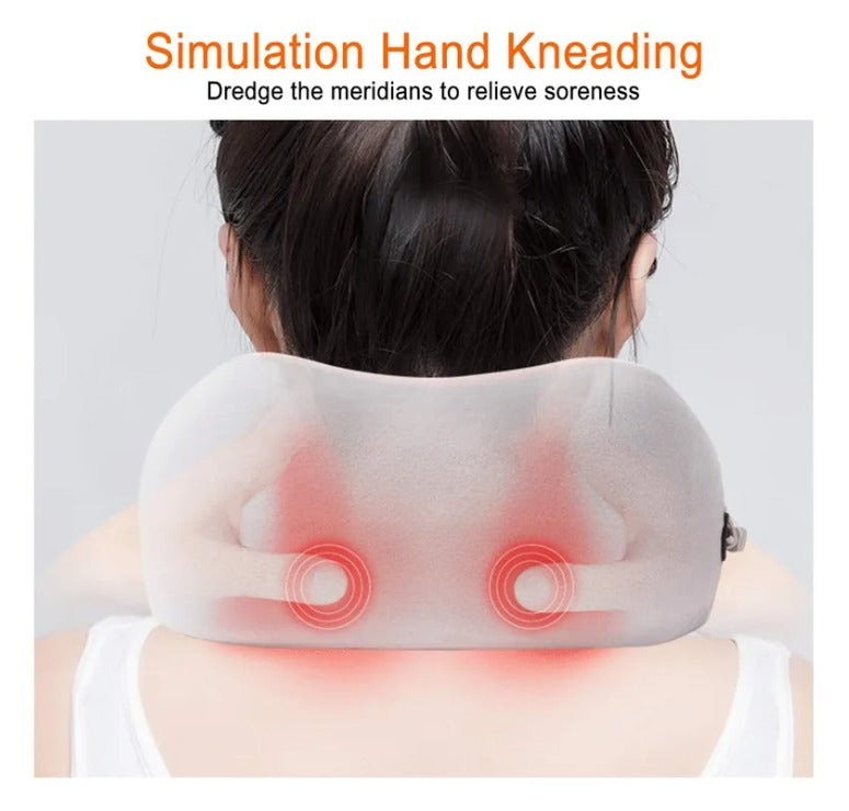 Masajeador Cervical con Calor Infrarrojo y Vibración — Relaja el Cuello Donde Quieras