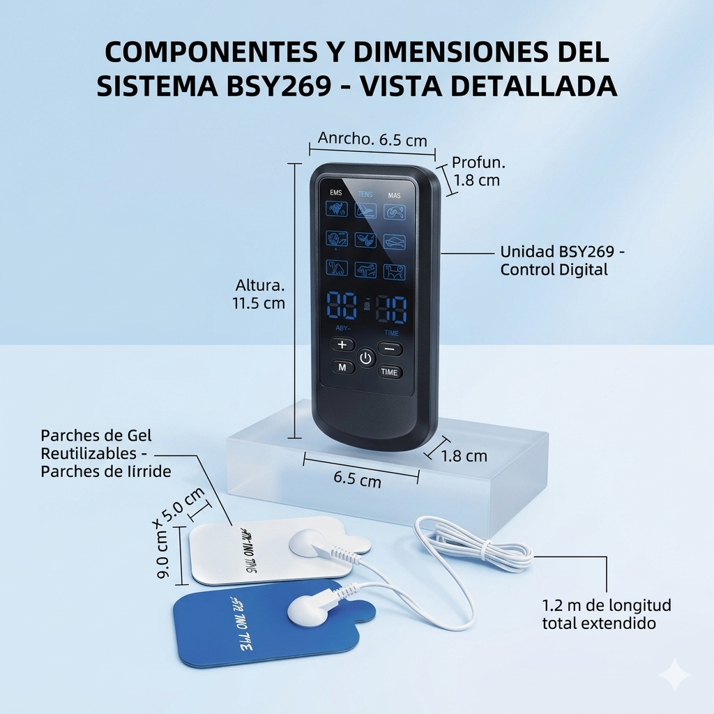 Masajeador Eléctrico TENS/EMS Portátil — Alivio del Dolor y Tonificación Muscular