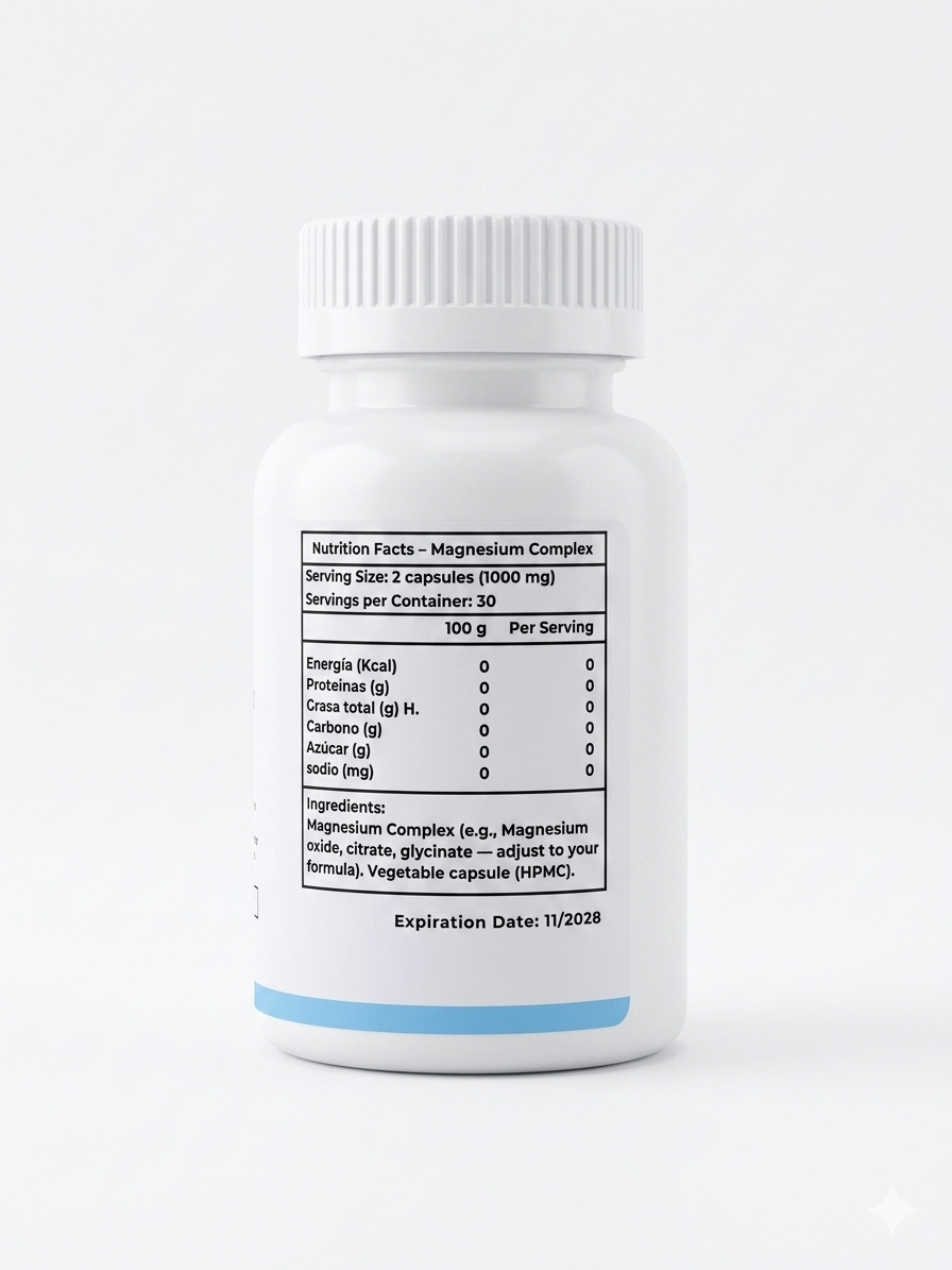 Magnesium Complex 8 en 1 — 1000mg Máxima Absorción para Sueño, Músculos e Inmunidad