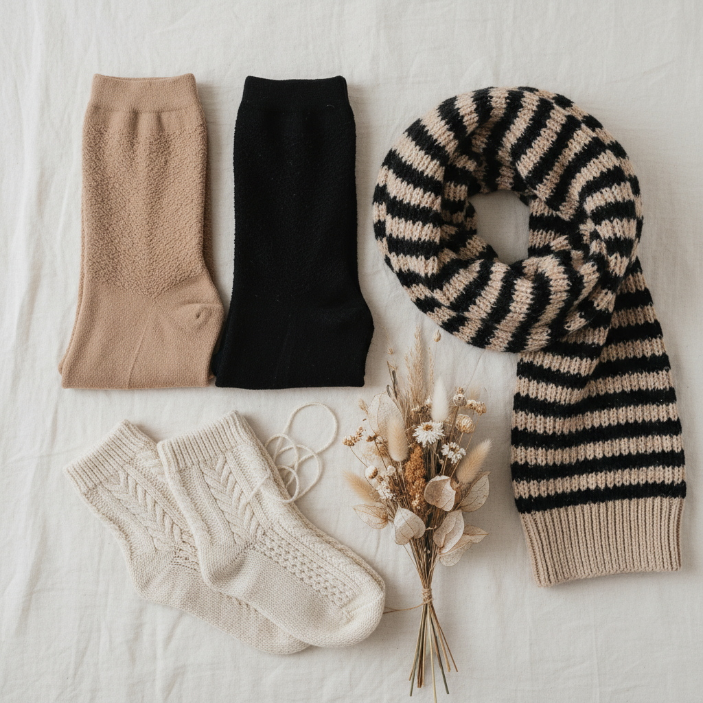 Flat lay calza efecto piel