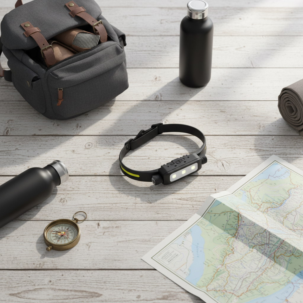 Flat lay camping