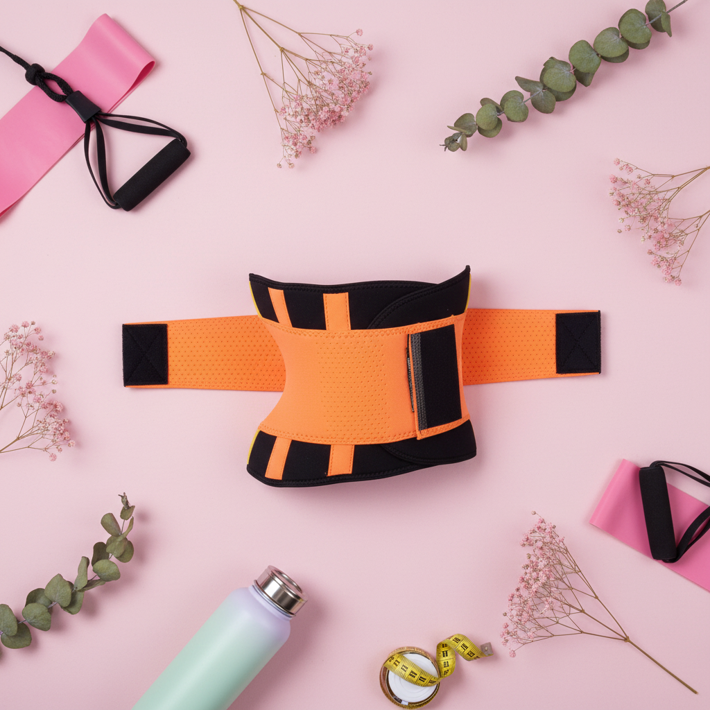 Flat lay femenino faja sport expandex