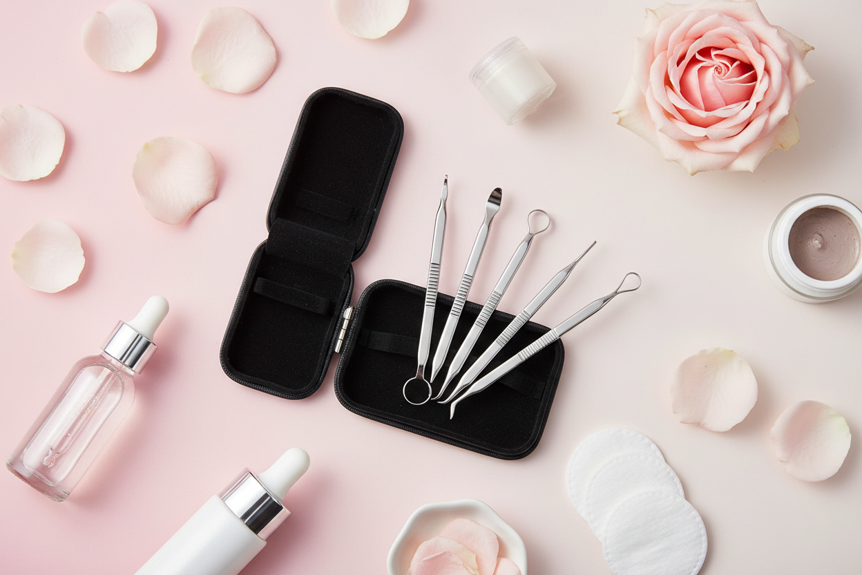 Flat lay kit belleza