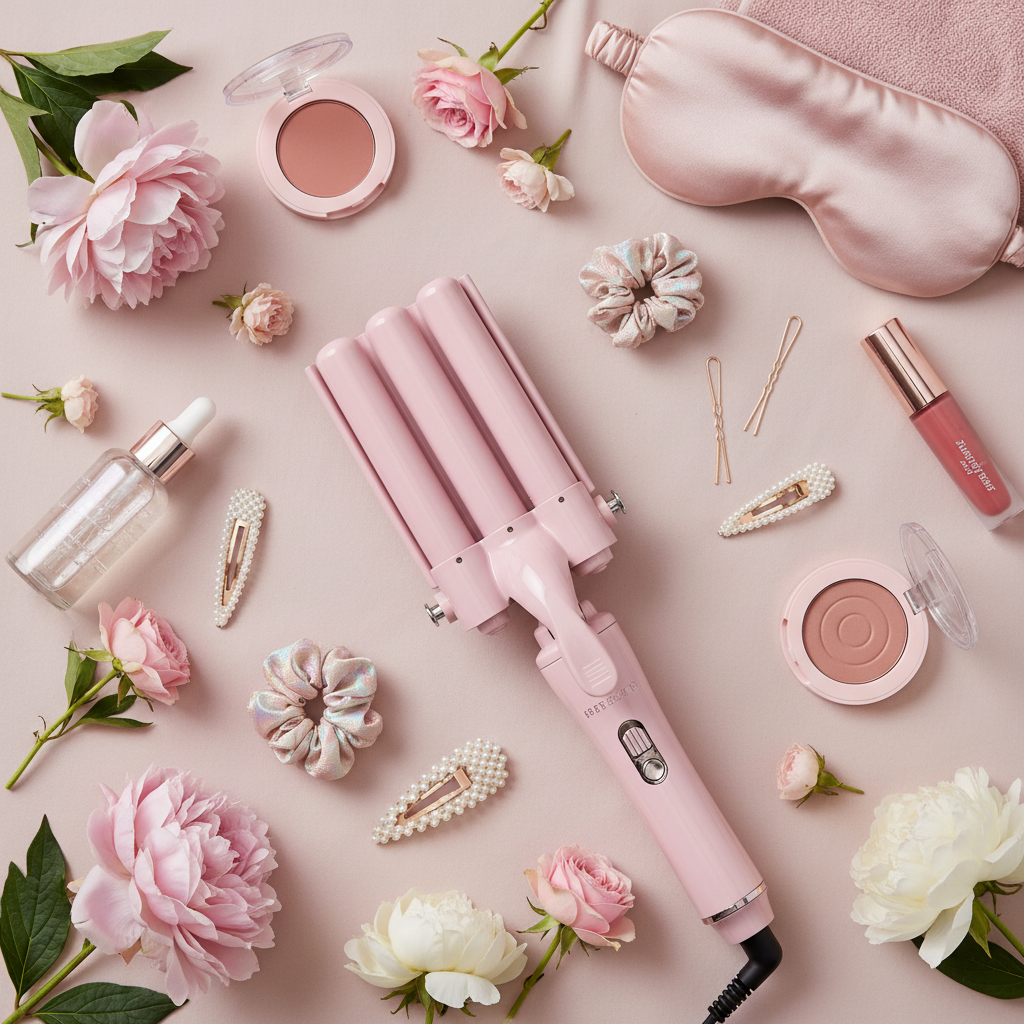 Flat lay onduladora beauty