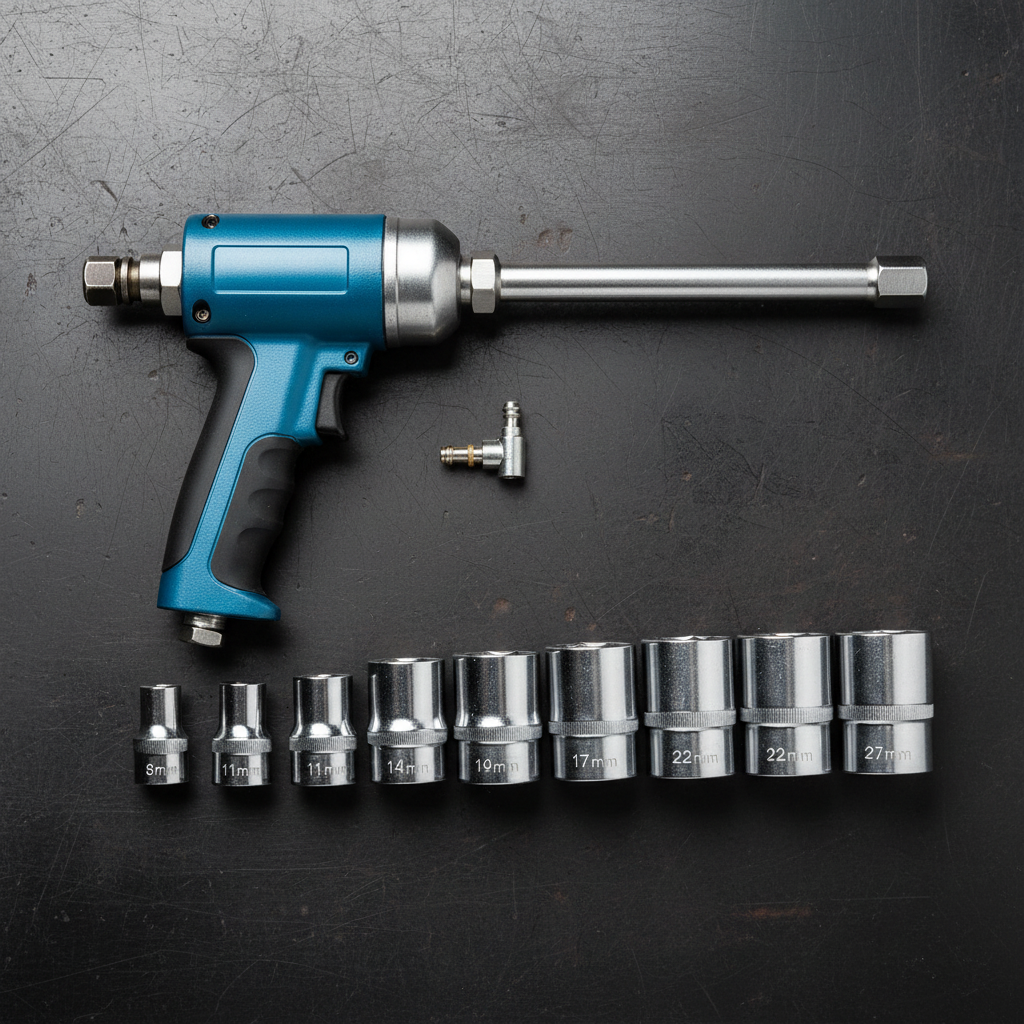 Flat lay pistola neumática con dados